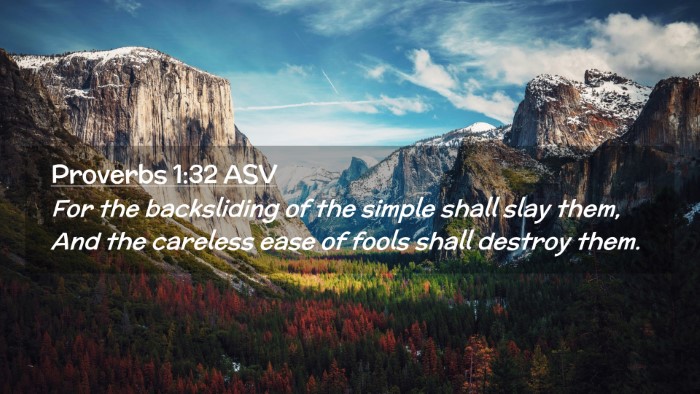 Picture 02 - Proverbs 1:32 ASV Desktop Wallpaper - For the backsliding of the simple shall slay - Desktop Bible Verse Wallpaper