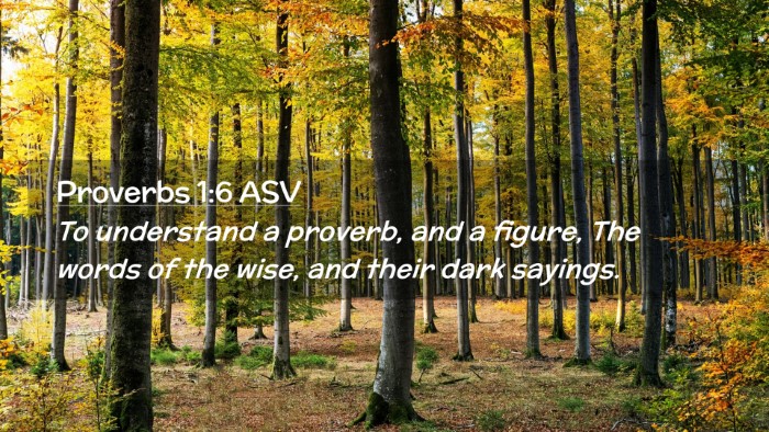Picture 02 - Proverbs 1:6 ASV Desktop Wallpaper - To understand a proverb, and a figure, The words - Desktop Bible Verse Wallpaper
