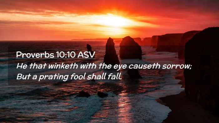Picture 02 - Proverbs 10:10 ASV Desktop Wallpaper - He that winketh with the eye causeth sorrow; But - Desktop Bible Verse Wallpaper