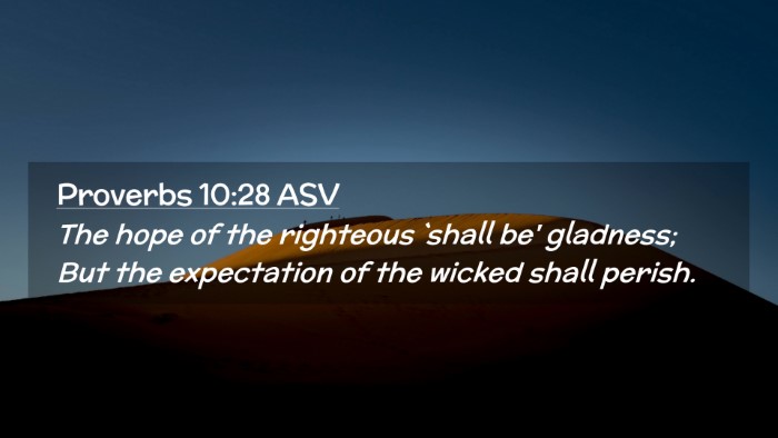 Picture 02 - Proverbs 10:28 ASV Desktop Wallpaper - The hope of the righteous `shall be' gladness; - Desktop Bible Verse Wallpaper