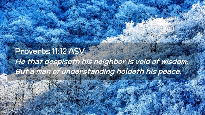 Picture 02 - Proverbs 11:12 ASV Desktop Wallpaper - He that despiseth his neighbor is void of wisdom; - Desktop Bible Verse Wallpaper
