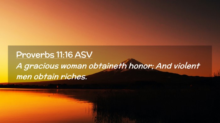 Picture 02 - Proverbs 11:16 ASV Desktop Wallpaper - A gracious woman obtaineth honor; And violent men - Desktop Bible Verse Wallpaper