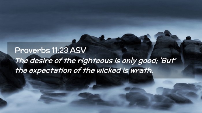 Picture 02 - Proverbs 11:23 ASV Desktop Wallpaper - The desire of the righteous is only good; `But' - Desktop Bible Verse Wallpaper