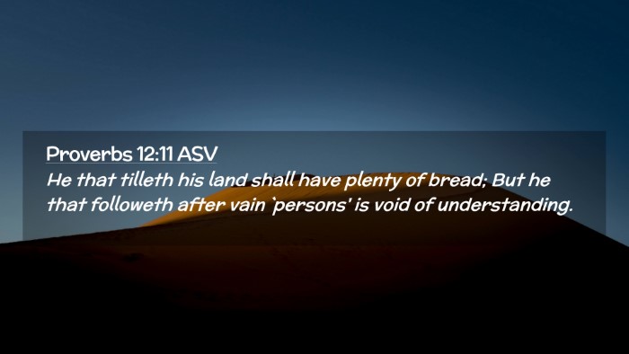Picture 02 - Proverbs 12:11 ASV Desktop Wallpaper - He that tilleth his land shall have plenty of - Desktop Bible Verse Wallpaper
