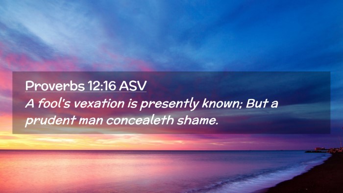 Picture 02 - Proverbs 12:16 ASV Desktop Wallpaper - A fool's vexation is presently known; But a - Desktop Bible Verse Wallpaper