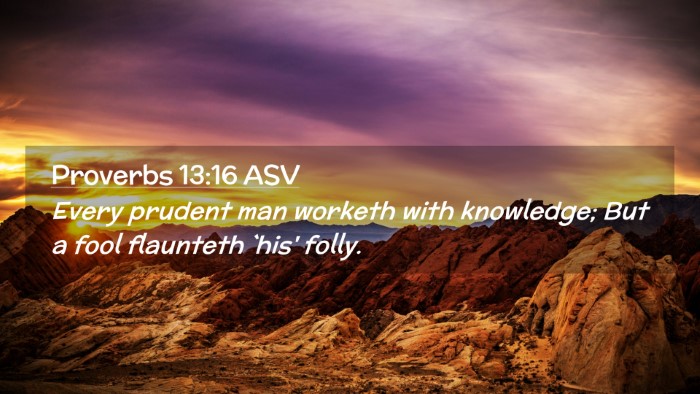 Picture 02 - Proverbs 13:16 ASV Desktop Wallpaper - Every prudent man worketh with knowledge; But a - Desktop Bible Verse Wallpaper