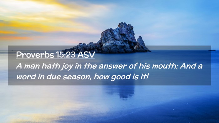 Picture 02 - Proverbs 15:23 ASV Desktop Wallpaper - A man hath joy in the answer of his mouth; And a - Desktop Bible Verse Wallpaper