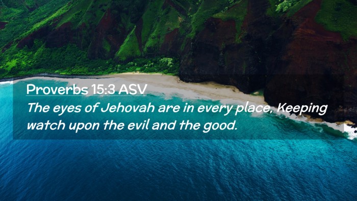 Picture 02 - Proverbs 15:3 ASV Desktop Wallpaper - The eyes of Jehovah are in every place, Keeping - Desktop Bible Verse Wallpaper