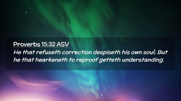 Picture 02 - Proverbs 15:32 ASV Desktop Wallpaper - He that refuseth correction despiseth his own - Desktop Bible Verse Wallpaper