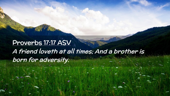 Picture 02 - Proverbs 17:17 ASV Desktop Wallpaper - A friend loveth at all times; And a brother is - Desktop Bible Verse Wallpaper