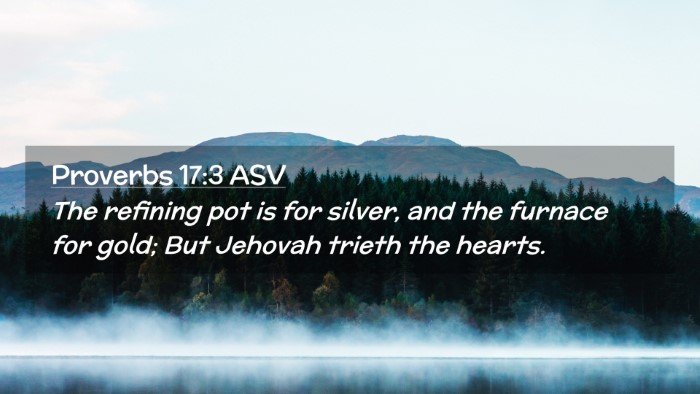 Picture 02 - Proverbs 17:3 ASV Desktop Wallpaper - The refining pot is for silver, and the furnace - Desktop Bible Verse Wallpaper