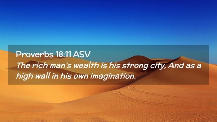 Picture 02 - Proverbs 18:11 ASV Desktop Wallpaper - The rich man's wealth is his strong city, And as - Desktop Bible Verse Wallpaper