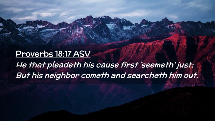Picture 02 - Proverbs 18:17 ASV Desktop Wallpaper - He that pleadeth his cause first `seemeth' just; - Desktop Bible Verse Wallpaper