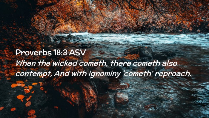 Picture 02 - Proverbs 18:3 ASV Desktop Wallpaper - When the wicked cometh, there cometh also - Desktop Bible Verse Wallpaper