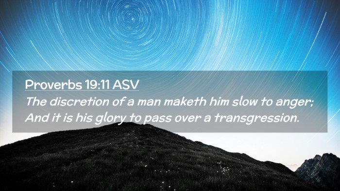 Picture 02 - Proverbs 19:11 ASV Desktop Wallpaper - The discretion of a man maketh him slow to anger; - Desktop Bible Verse Wallpaper