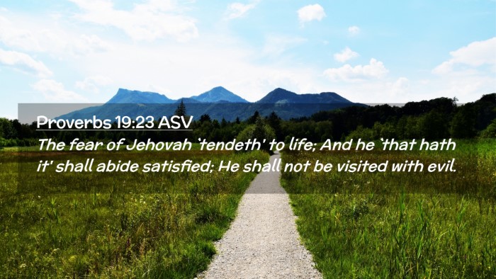 Picture 02 - Proverbs 19:23 ASV Desktop Wallpaper - The fear of Jehovah `tendeth' to life; And he - Desktop Bible Verse Wallpaper