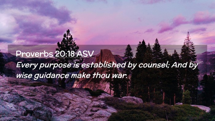 Picture 02 - Proverbs 20:18 ASV Desktop Wallpaper - Every purpose is established by counsel; And by - Desktop Bible Verse Wallpaper