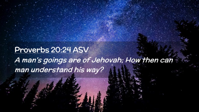 Picture 02 - Proverbs 20:24 ASV Desktop Wallpaper - A man's goings are of Jehovah; How then can man - Desktop Bible Verse Wallpaper
