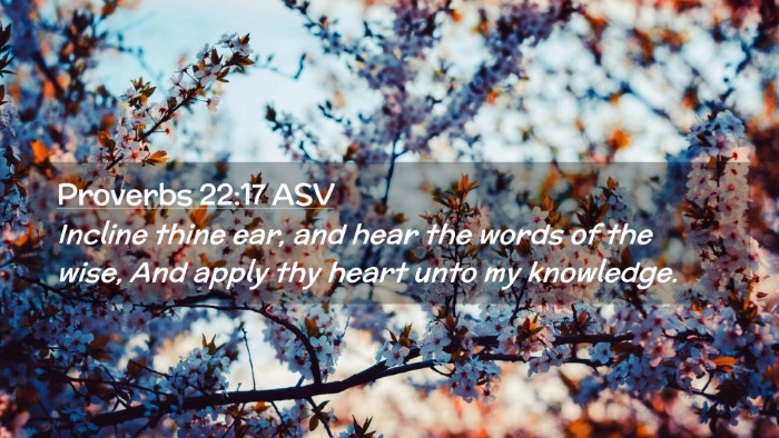 Picture 02 - Proverbs 22:17 ASV Desktop Wallpaper - Incline thine ear, and hear the words of the - Desktop Bible Verse Wallpaper