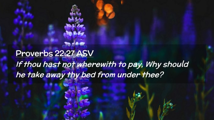 Picture 02 - Proverbs 22:27 ASV Desktop Wallpaper - If thou hast not wherewith to pay, Why should he - Desktop Bible Verse Wallpaper