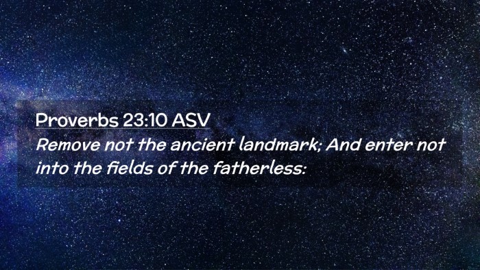 Picture 02 - Proverbs 23:10 ASV Desktop Wallpaper - Remove not the ancient landmark; And enter not - Desktop Bible Verse Wallpaper