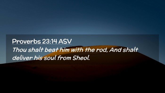 Picture 02 - Proverbs 23:14 ASV Desktop Wallpaper - Thou shalt beat him with the rod, And shalt - Desktop Bible Verse Wallpaper