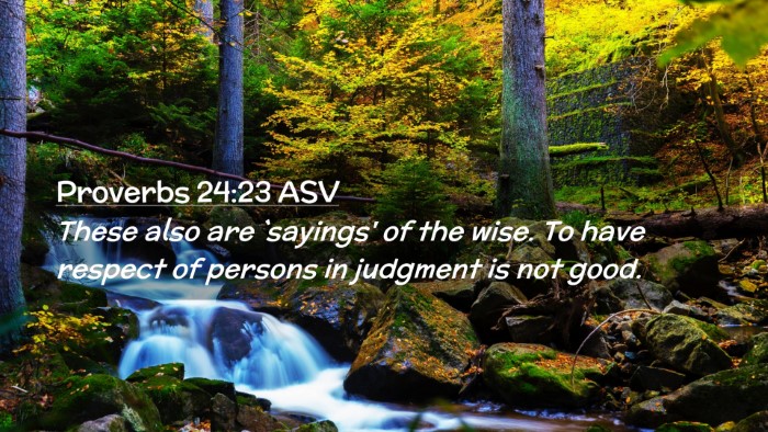 Picture 02 - Proverbs 24:23 ASV Desktop Wallpaper - These also are `sayings' of the wise. To have - Desktop Bible Verse Wallpaper