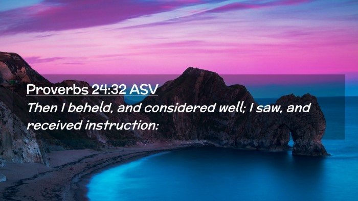 Picture 02 - Proverbs 24:32 ASV Desktop Wallpaper - Then I beheld, and considered well; I saw, and - Desktop Bible Verse Wallpaper