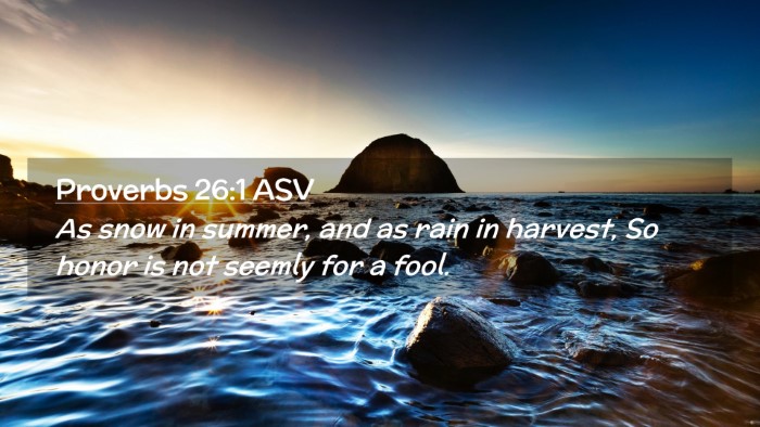 Picture 02 - Proverbs 26:1 ASV Desktop Wallpaper - As snow in summer, and as rain in harvest, So - Desktop Bible Verse Wallpaper