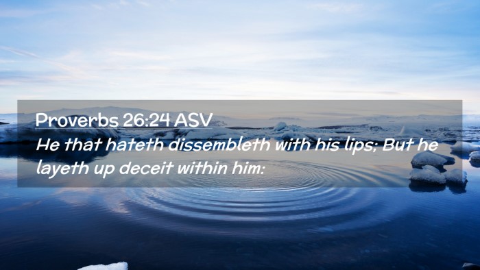 Picture 02 - Proverbs 26:24 ASV Desktop Wallpaper - He that hateth dissembleth with his lips; But he - Desktop Bible Verse Wallpaper
