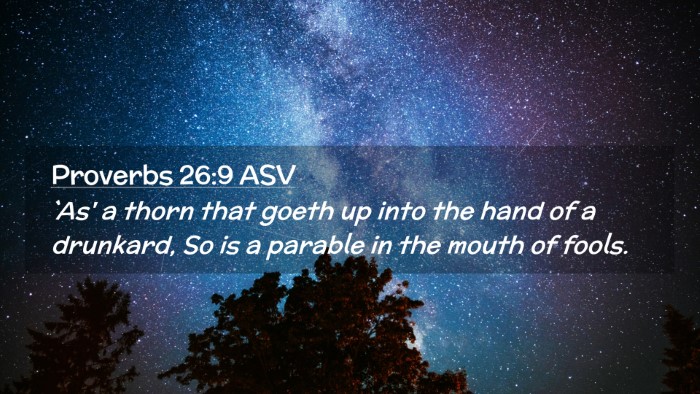 Picture 02 - Proverbs 26:9 ASV Desktop Wallpaper - `As' a thorn that goeth up into the hand of a - Desktop Bible Verse Wallpaper