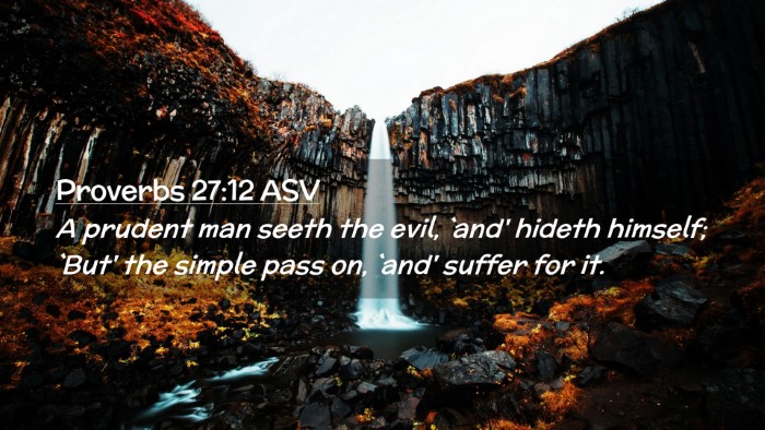 Picture 02 - Proverbs 27:12 ASV Desktop Wallpaper - A prudent man seeth the evil, `and' hideth - Desktop Bible Verse Wallpaper