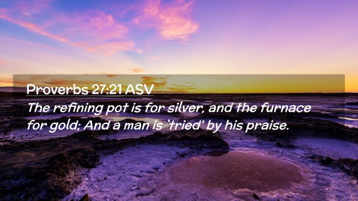 Picture 02 - Proverbs 27:21 ASV Desktop Wallpaper - The refining pot is for silver, and the furnace - Desktop Bible Verse Wallpaper