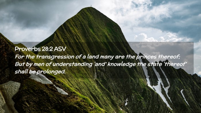 Picture 02 - Proverbs 28:2 ASV Desktop Wallpaper - For the transgression of a land many are the - Desktop Bible Verse Wallpaper