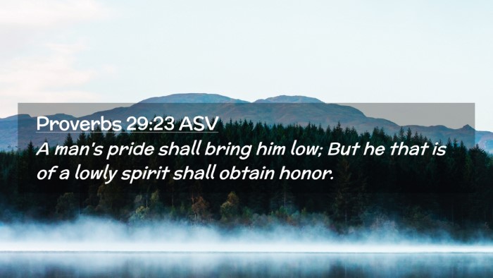 Picture 02 - Proverbs 29:23 ASV Desktop Wallpaper - A man's pride shall bring him low; But he that is - Desktop Bible Verse Wallpaper