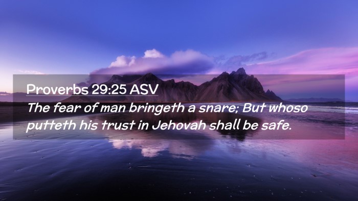 Picture 02 - Proverbs 29:25 ASV Desktop Wallpaper - The fear of man bringeth a snare; But whoso - Desktop Bible Verse Wallpaper