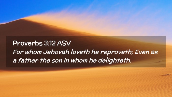 Picture 02 - Proverbs 3:12 ASV Desktop Wallpaper - For whom Jehovah loveth he reproveth; Even as a - Desktop Bible Verse Wallpaper