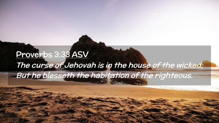 Picture 02 - Proverbs 3:33 ASV Desktop Wallpaper - The curse of Jehovah is in the house of the - Desktop Bible Verse Wallpaper