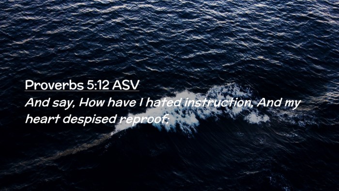 Picture 02 - Proverbs 5:12 ASV Desktop Wallpaper - And say, How have I hated instruction, And my - Desktop Bible Verse Wallpaper