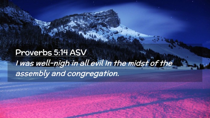 Picture 02 - Proverbs 5:14 ASV Desktop Wallpaper - I was well-nigh in all evil In the midst of the - Desktop Bible Verse Wallpaper