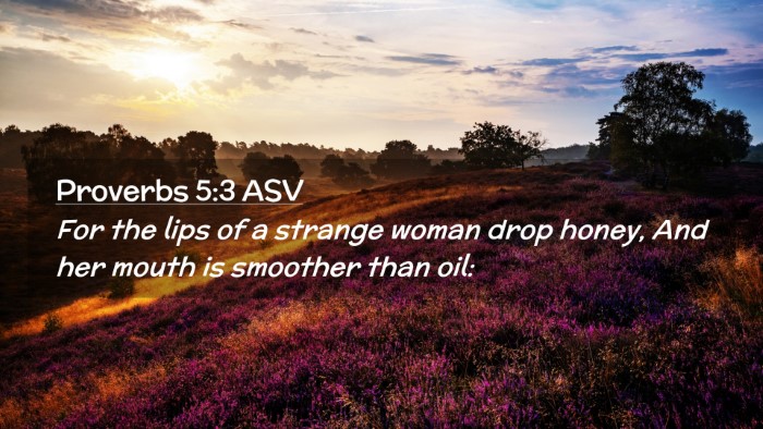 Picture 02 - Proverbs 5:3 ASV Desktop Wallpaper - For the lips of a strange woman drop honey, And - Desktop Bible Verse Wallpaper
