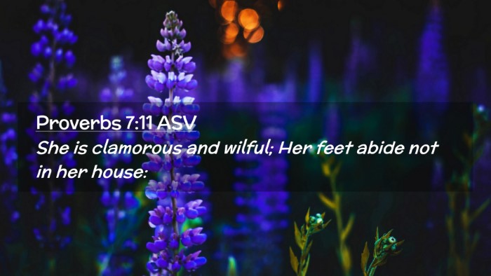Picture 02 - Proverbs 7:11 ASV Desktop Wallpaper - She is clamorous and wilful; Her feet abide not - Desktop Bible Verse Wallpaper