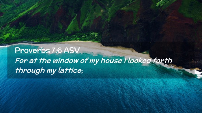 Picture 02 - Proverbs 7:6 ASV Desktop Wallpaper - For at the window of my house I looked forth - Desktop Bible Verse Wallpaper