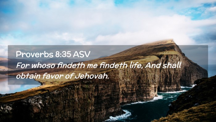 Picture 02 - Proverbs 8:35 ASV Desktop Wallpaper - For whoso findeth me findeth life, And shall - Desktop Bible Verse Wallpaper