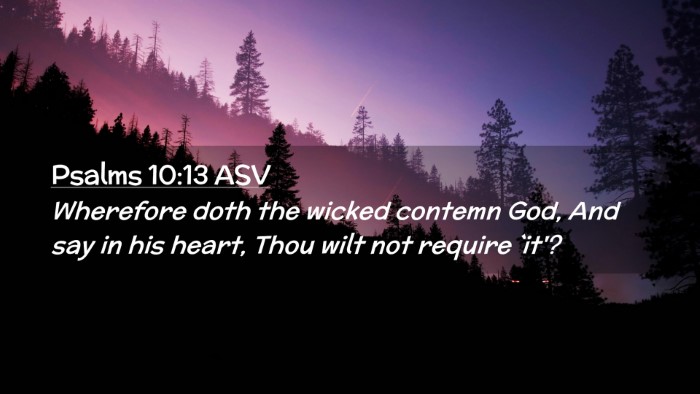 Picture 02 - Psalms 10:13 ASV Desktop Wallpaper - Wherefore doth the wicked contemn God, And say in - Desktop Bible Verse Wallpaper