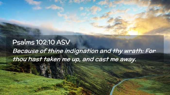 Picture 02 - Psalms 102:10 ASV Desktop Wallpaper - Because of thine indignation and thy wrath: For - Desktop Bible Verse Wallpaper