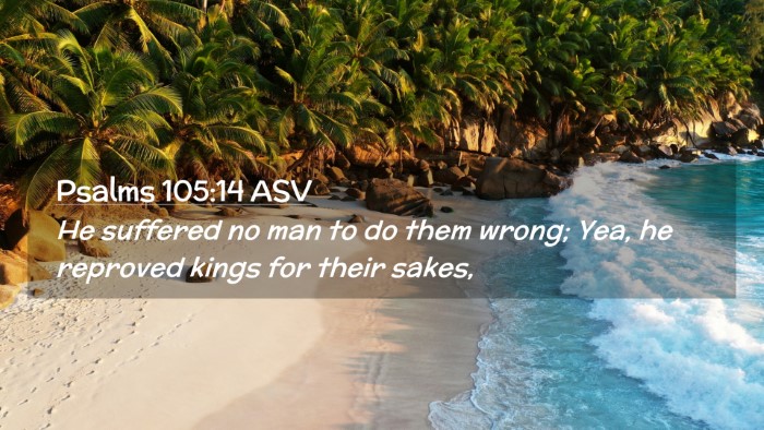 Picture 02 - Psalms 105:14 ASV Desktop Wallpaper - He suffered no man to do them wrong; Yea, he - Desktop Bible Verse Wallpaper