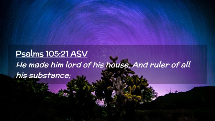 Picture 02 - Psalms 105:21 ASV Desktop Wallpaper - He made him lord of his house, And ruler of all - Desktop Bible Verse Wallpaper