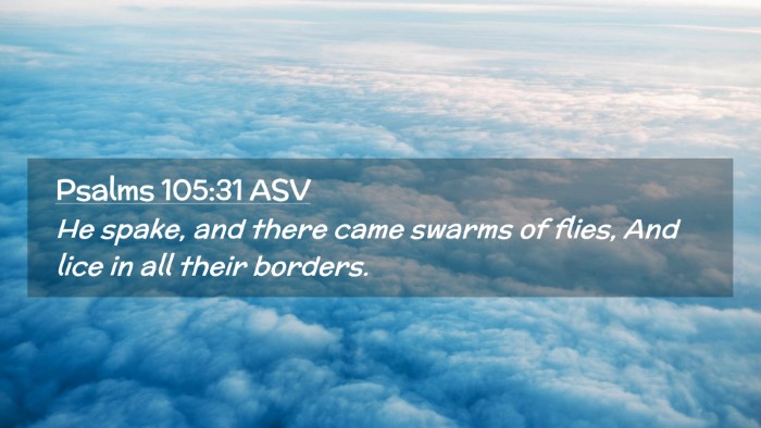 Picture 02 - Psalms 105:31 ASV Desktop Wallpaper - He spake, and there came swarms of flies, And - Desktop Bible Verse Wallpaper