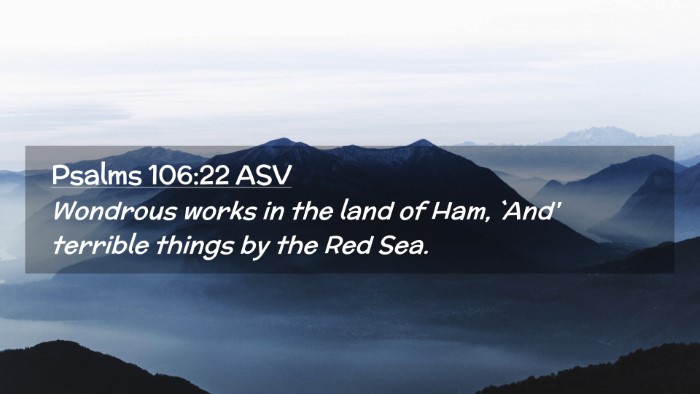 Picture 02 - Psalms 106:22 ASV Desktop Wallpaper - Wondrous works in the land of Ham, `And' terrible - Desktop Bible Verse Wallpaper